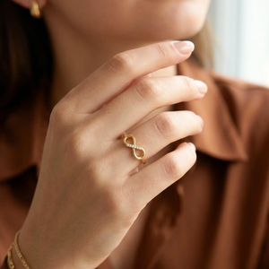 Dainty 10K Yellow Gold Infinity Ring – Perfect Forever Love Gift for Anniversaries and Everyday Elegance.