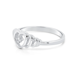 CZ Open Heart Sterling Silver Ring – Elegant Love Ring Perfect for Her on Anniversaries & Everyday Wear.