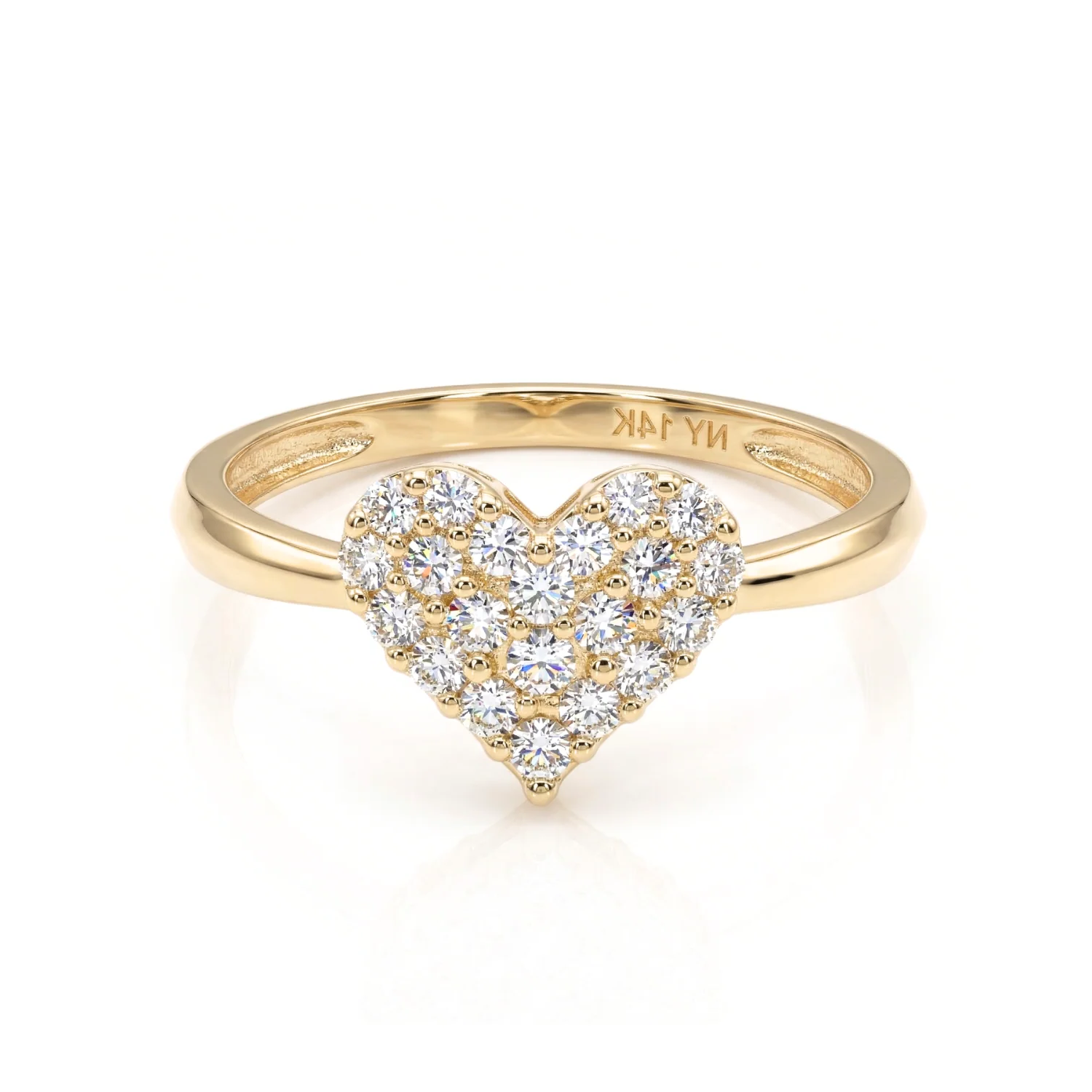 Stunning 14K Yellow Gold Diamond Heart Ring 0.31Ctw – Perfect Romantic Gift for Her, Anniversaries & Everyday Elegance.