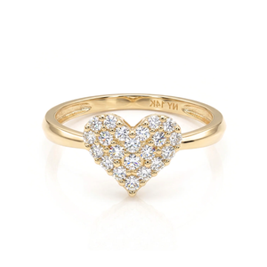 Stunning 14K Yellow Gold Diamond Heart Ring 0.31Ctw – Perfect Romantic Gift for Her, Anniversaries & Everyday Elegance.