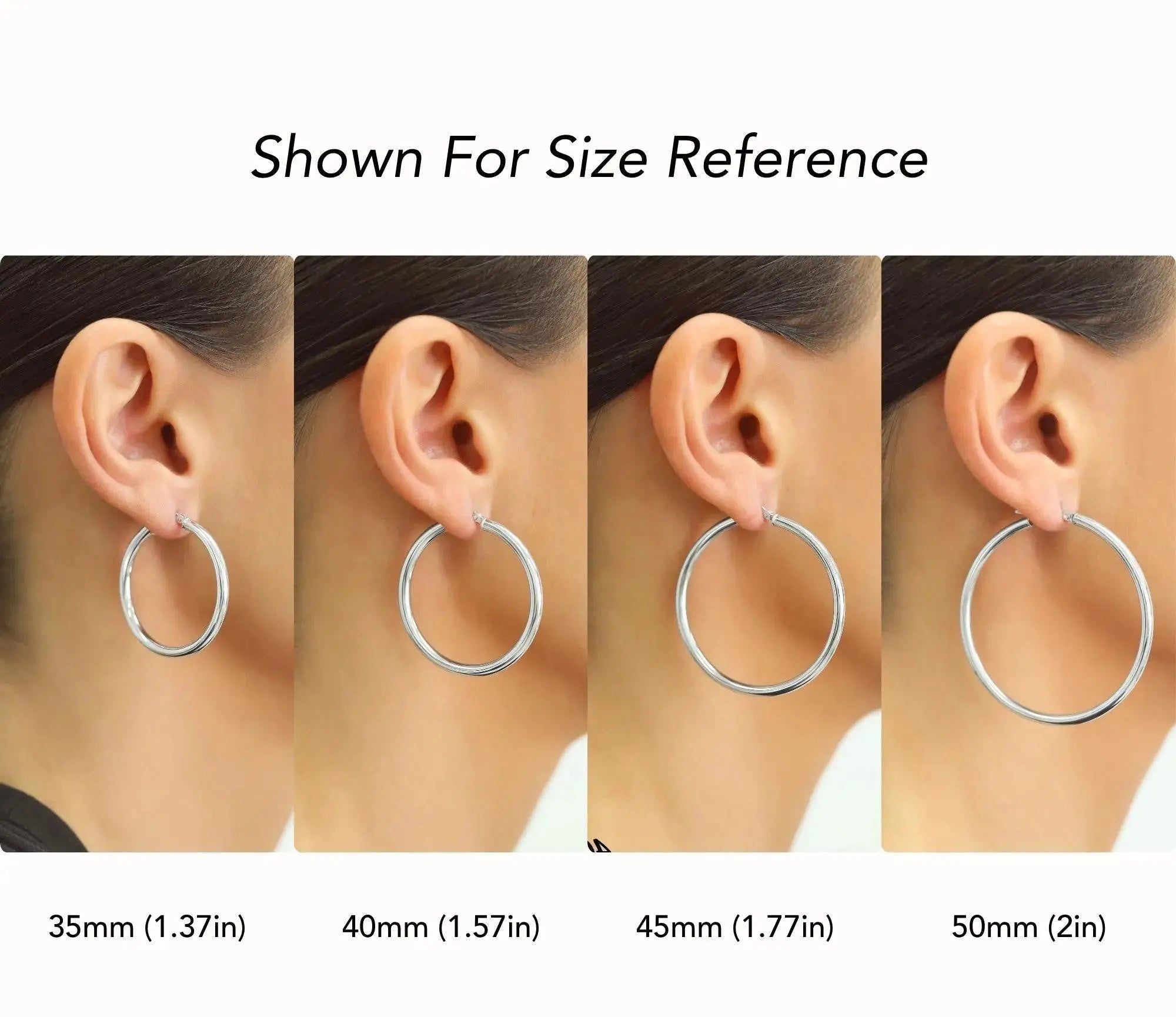 Classic 925 Sterling Silver Chunky Polished Hoop Earrings - 3mm Thin Shiny Elegance