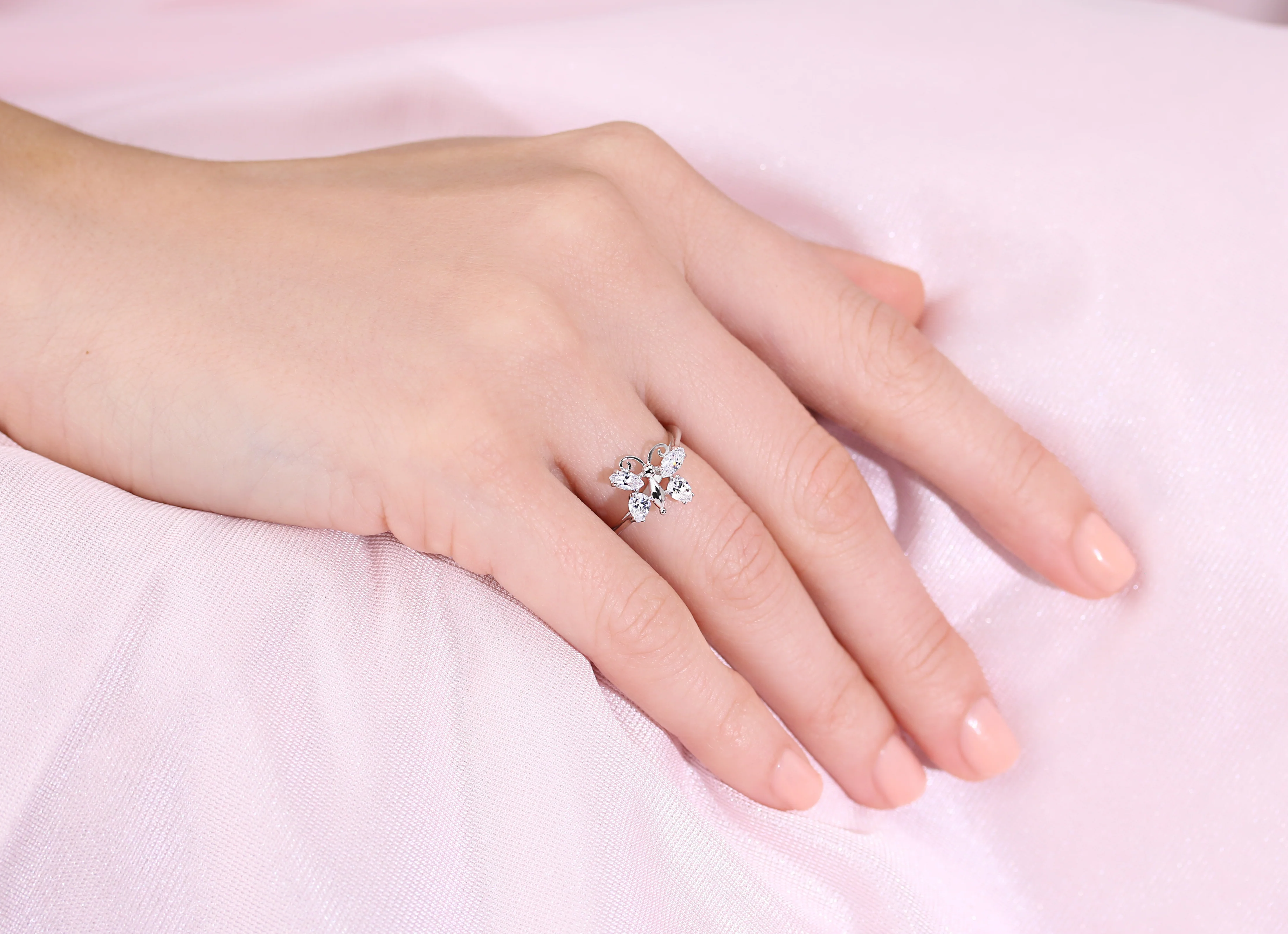 Sterling Silver CZ Birthstone Butterfly Ring – Personalized Sparkle for Birthdays, Mother’s Day & Special Gifts.