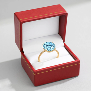 Stunning 14K Yellow Gold Sky Blue Topaz Ring - Perfect Birthday Gemstone Gift for Her!.