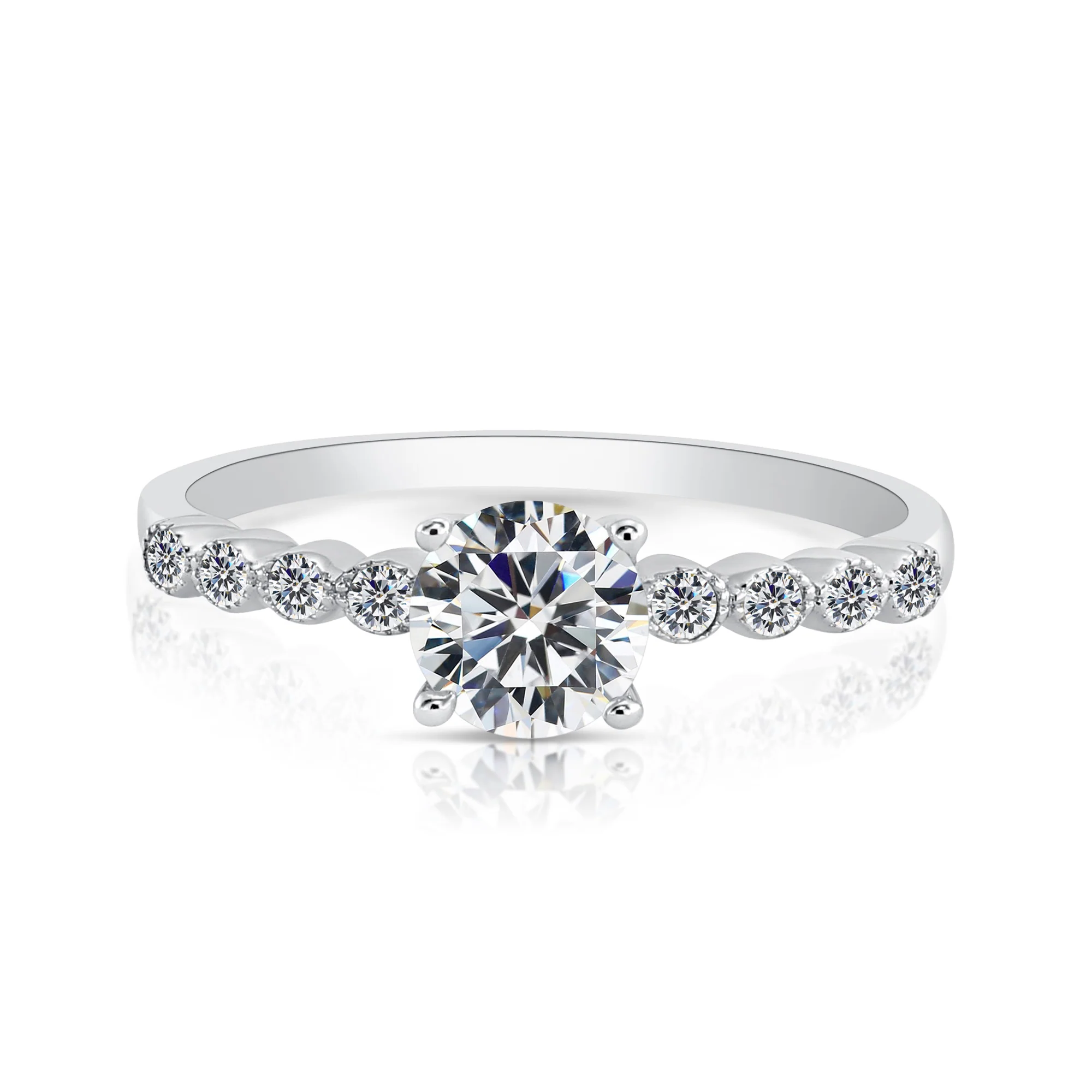 Dainty CZ Sterling Silver Engagement Ring - Perfect Promise Ring for Proposals, Anniversaries & Everyday Elegance.