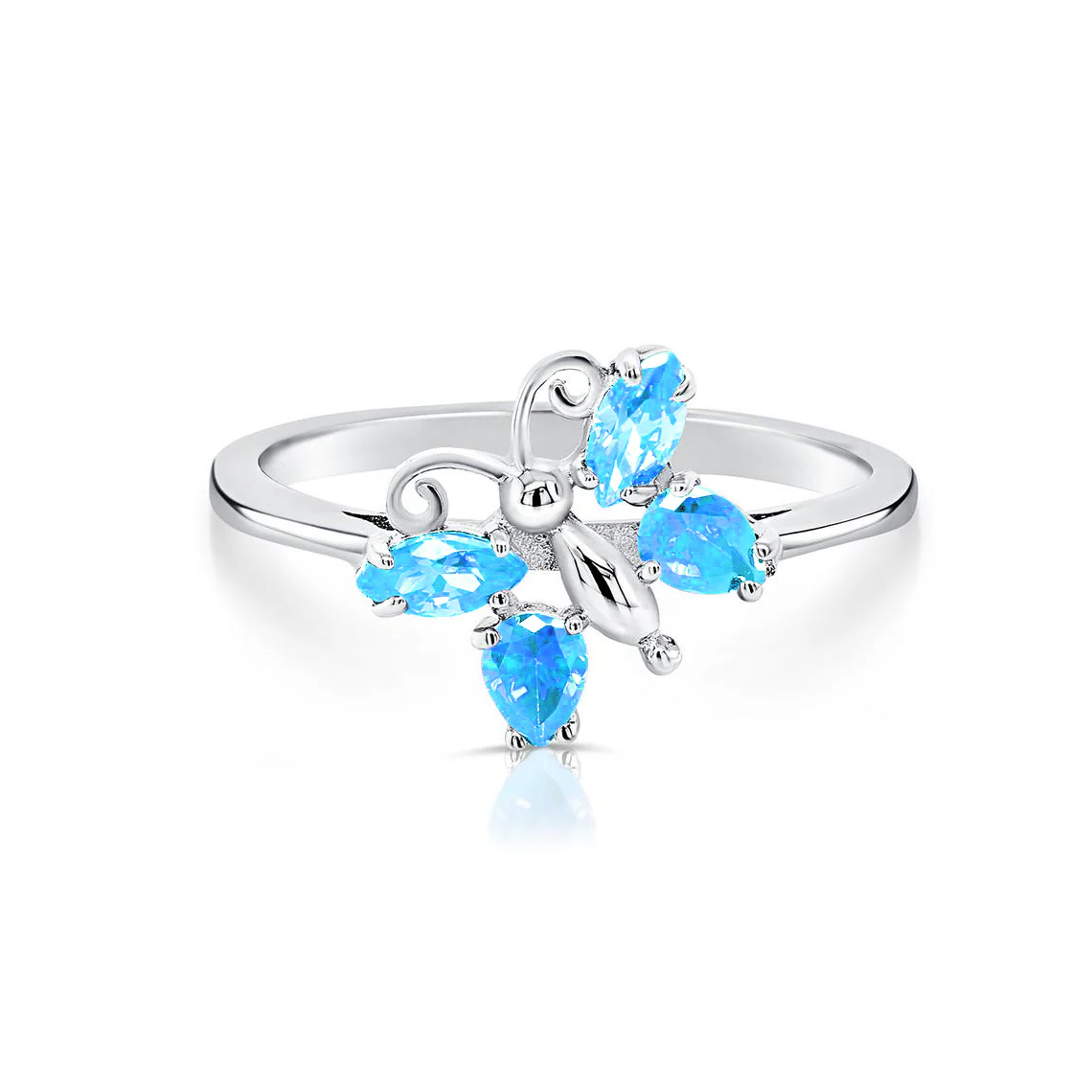 Sterling Silver CZ Birthstone Butterfly Ring – Personalized Sparkle for Birthdays, Mother’s Day & Special Gifts.