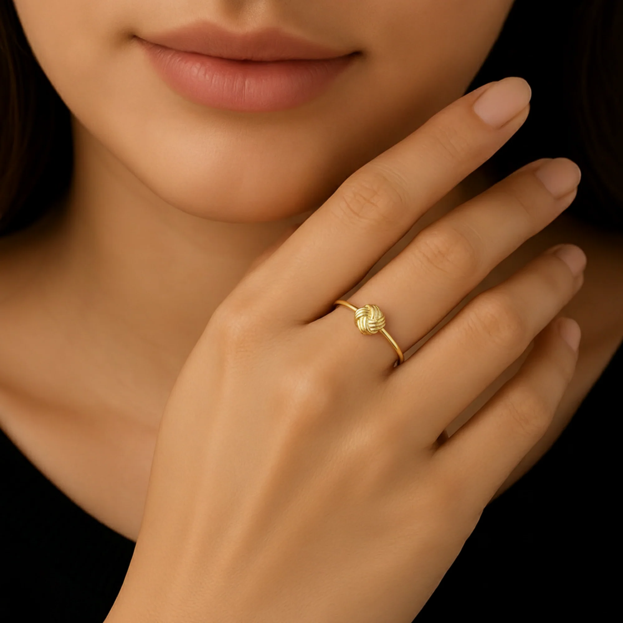 14K Yellow Gold Love Knot Ring - Timeless Gift of Everlasting Love for Her, Perfect for Anniversaries & Everyday Elegance.