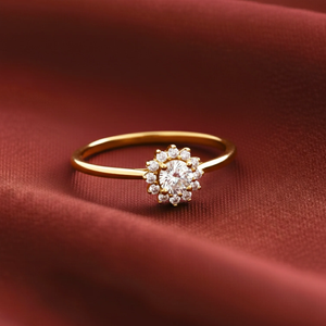 10K Yellow Gold Dainty Flower Ring - Perfect Floral Gift for Her Birthdays & Everyday Elegance.