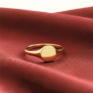 14K Yellow Gold Oval Link Beaded Band Ring – Elegant Everyday Luxury Gift for Her, Perfect for Birthdays and Special Occasions.