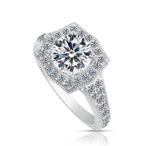 CZ Royal Square Solitaire Engagement Ring - Elegant Sterling Silver Sparkle for Proposals, Weddings & Anniversaries.