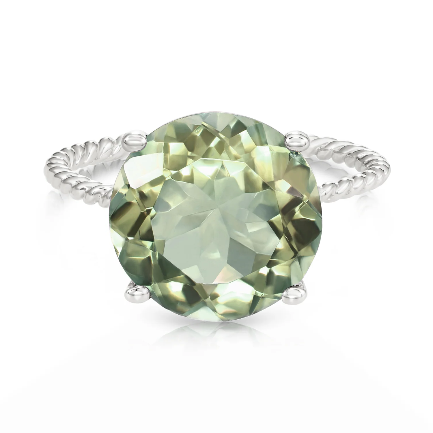 Sterling Silver 5 Carat Green Amethyst Ring “Ms. Luscious” - A Stunning Gift for Her, Perfect for Birthdays and Everyday Elegance.