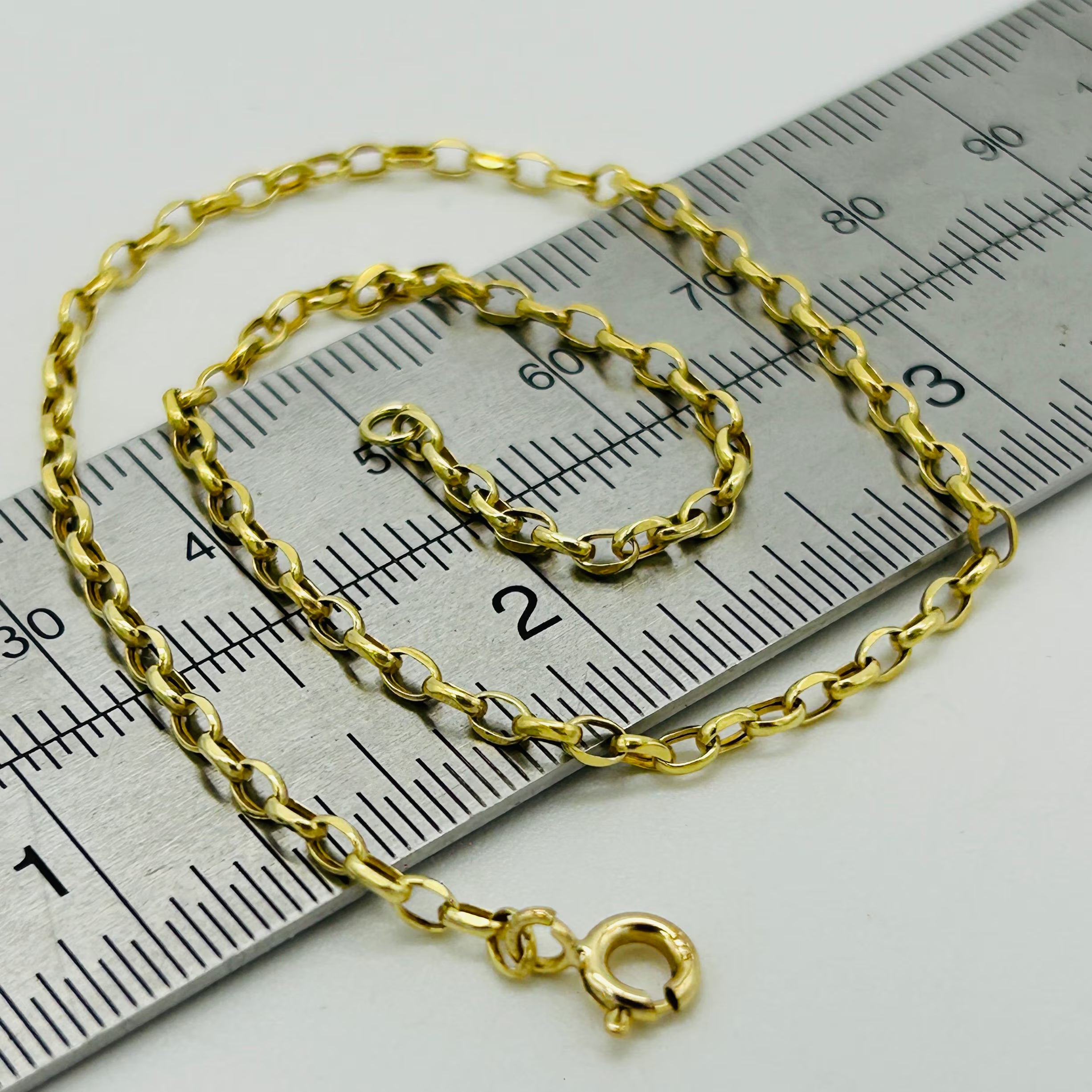9Ct Real Yellow Gold 2Mm Belcher Anklet | 10 Inch Oval Link Anklet | Women Gold Anklet | Brand New