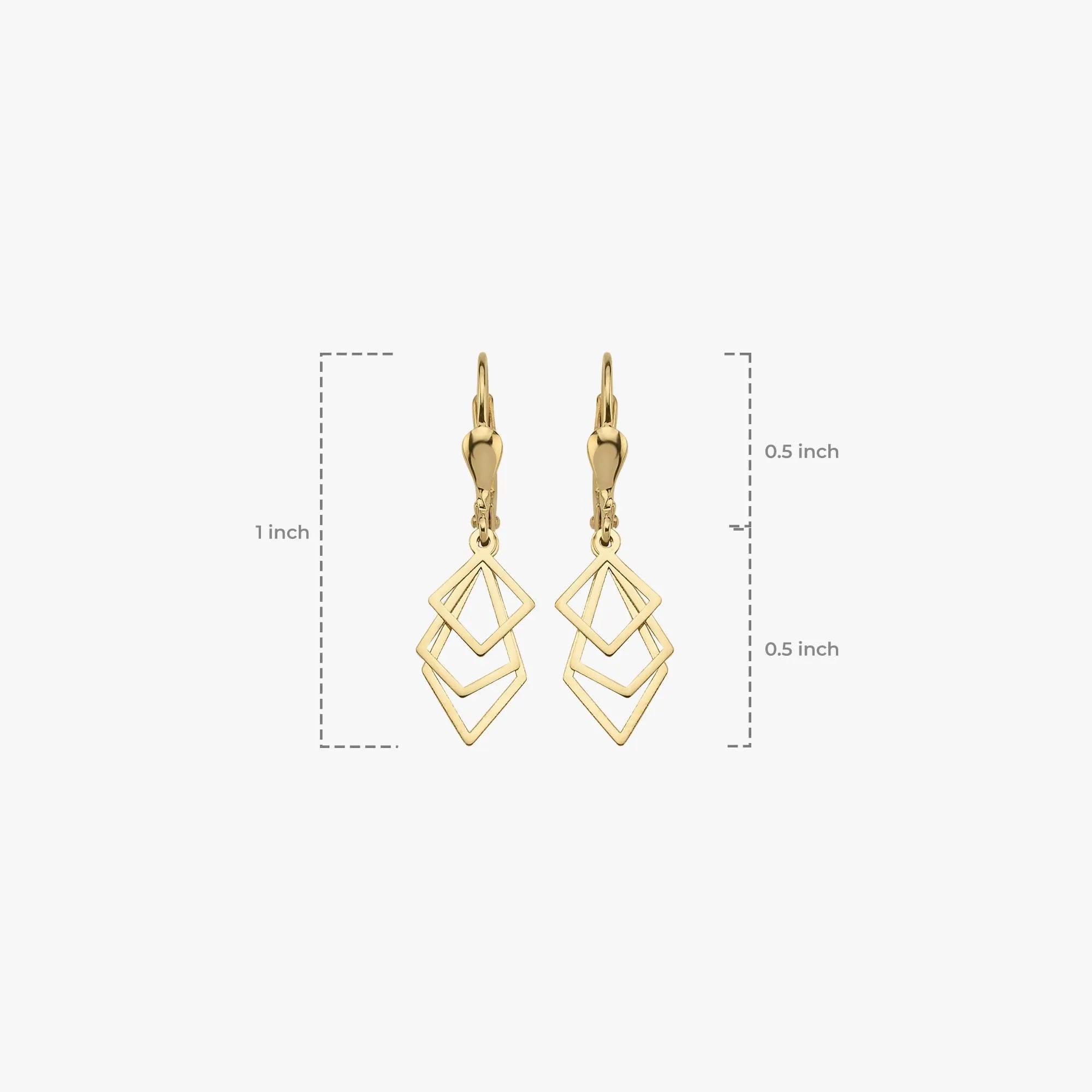 14K Solid Gold Elegant Leverback Drop Earrings – Perfect Gift for Mother's Day, Birthdays & Everyday Luxury.