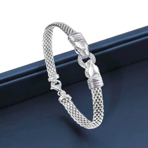Sterling Silver Italian Jaguar Bracelet, 7.5In