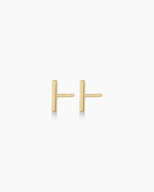 14K Gold Rose Bar Studs