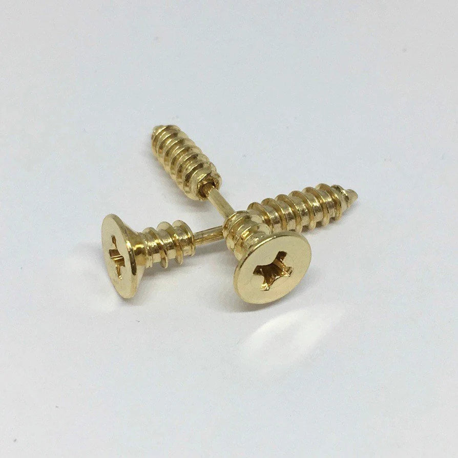 Stainless Steel Screw Stud Earrings - Nail Design 2.4Cm - Unisex Hypoallergenic Earrings