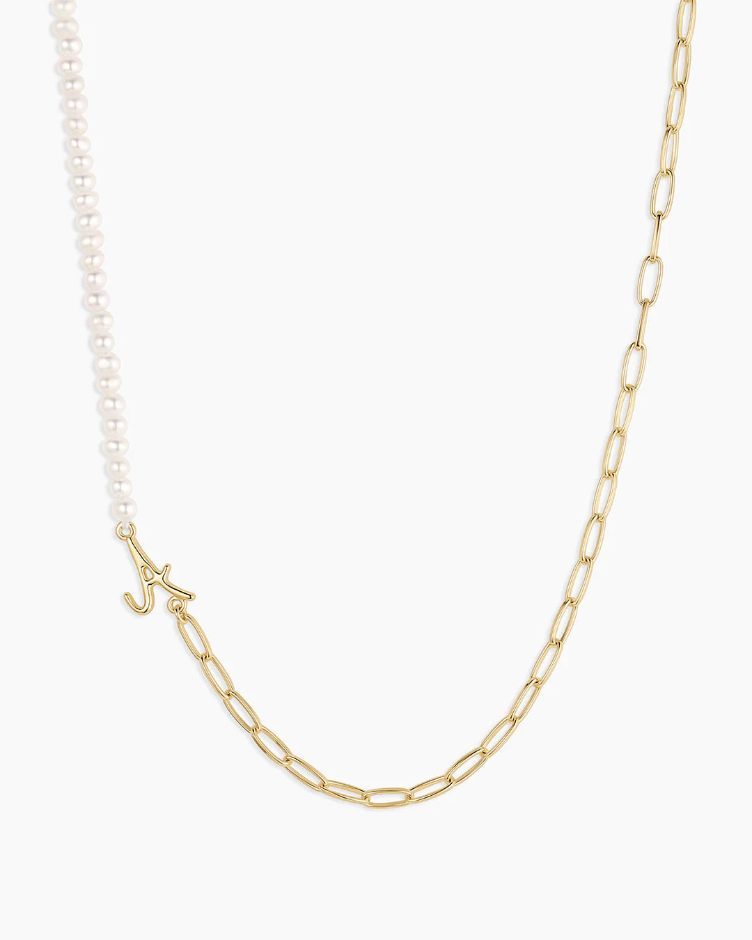 Lou Pearl Alphabet Necklace NikNenz™ Premium Gold & Diamonds