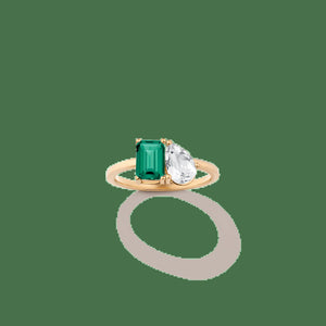 Toi Et Moi Gemstone Classic Ring NikNenz™ Premium Gold & Diamonds