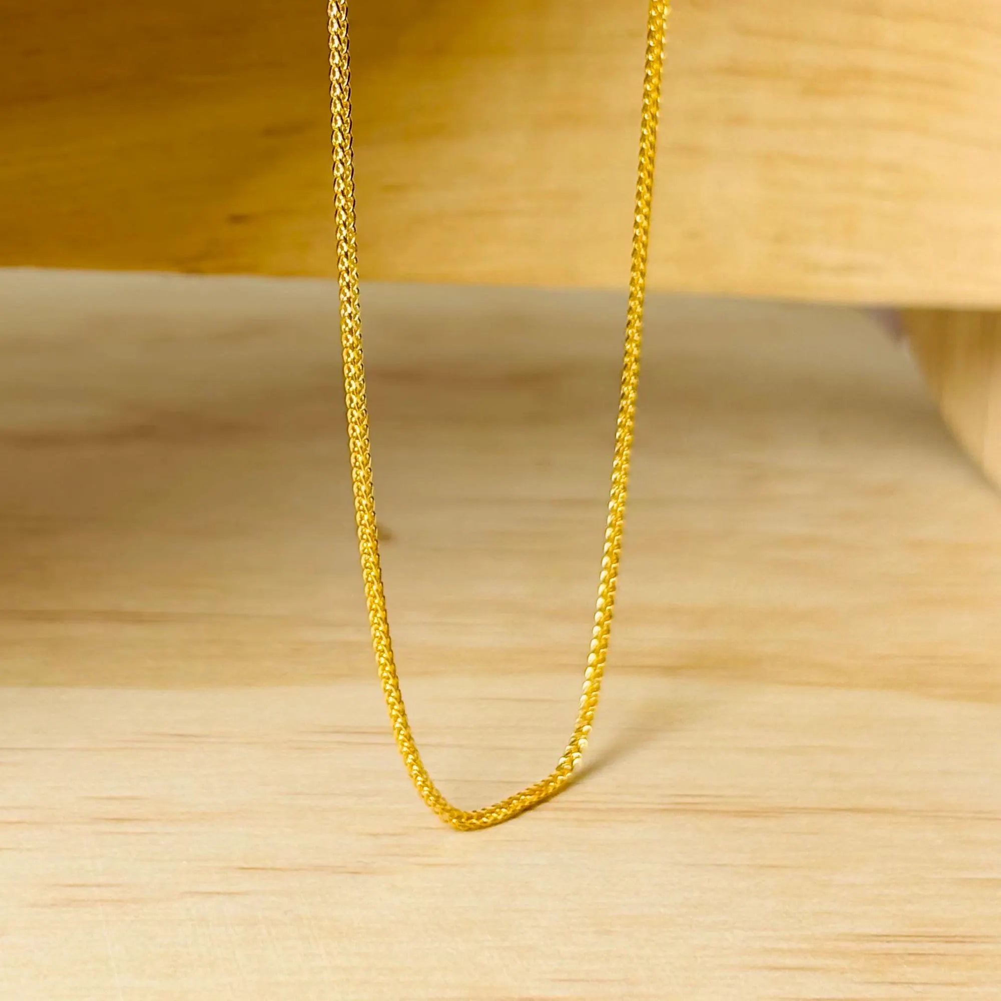 24K Solid Gold Necklace, Delicate Fine Jewelry, Simple Chain