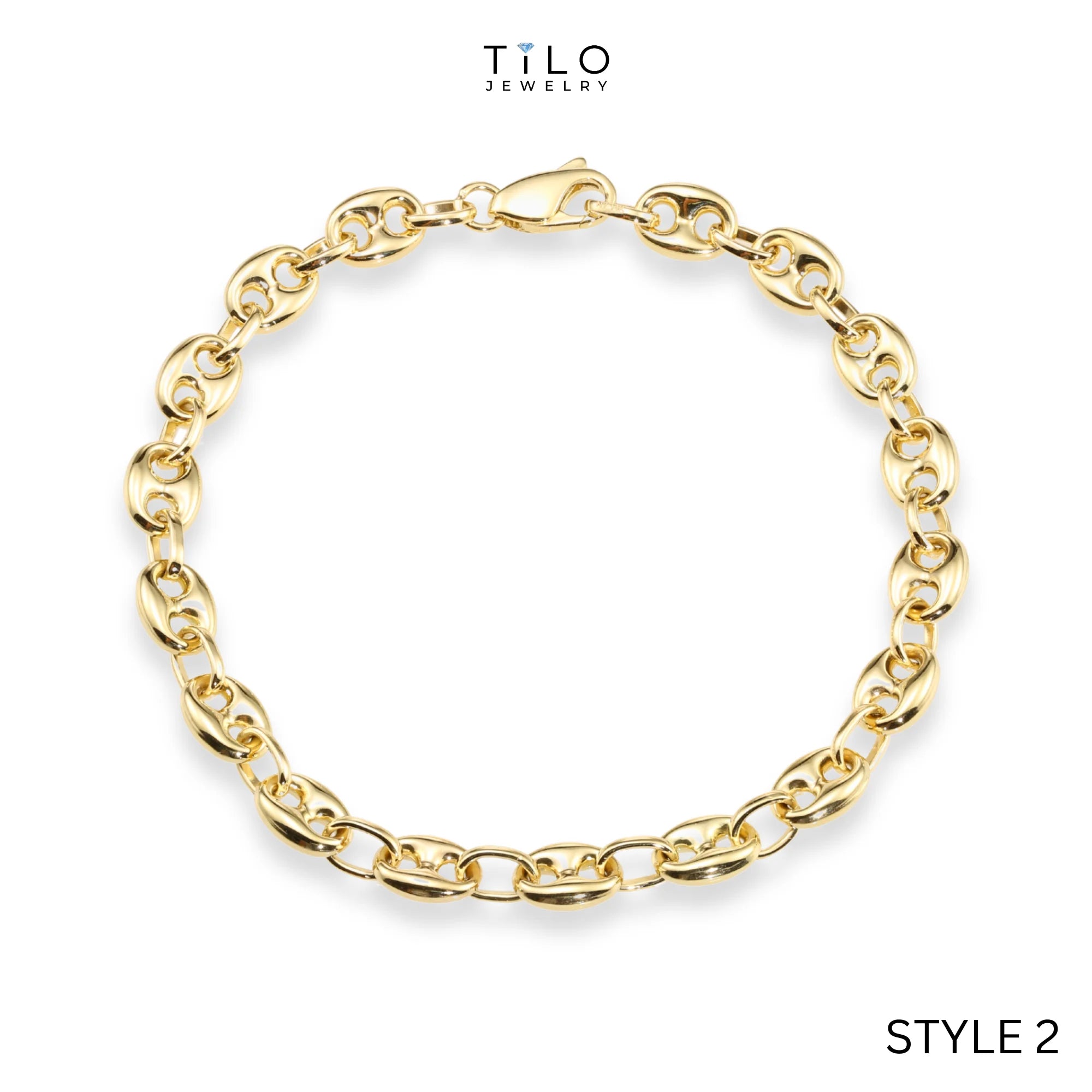 Puff Mariner Heart Link Bracelets in 14K Gold, Fine Ultra Quality Chains, 7.5 Inch Real Gold Bracelets