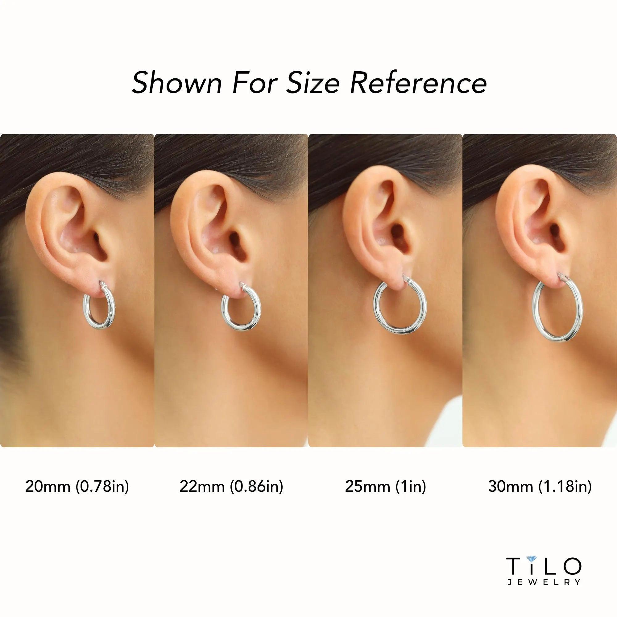 Classic 925 Sterling Silver Chunky Polished Hoop Earrings - 3mm Thin Shiny Elegance.