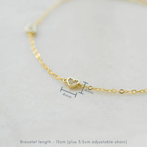 Dainty 925 Sterling Silver Heart Bracelet - Perfect Gift for Her.