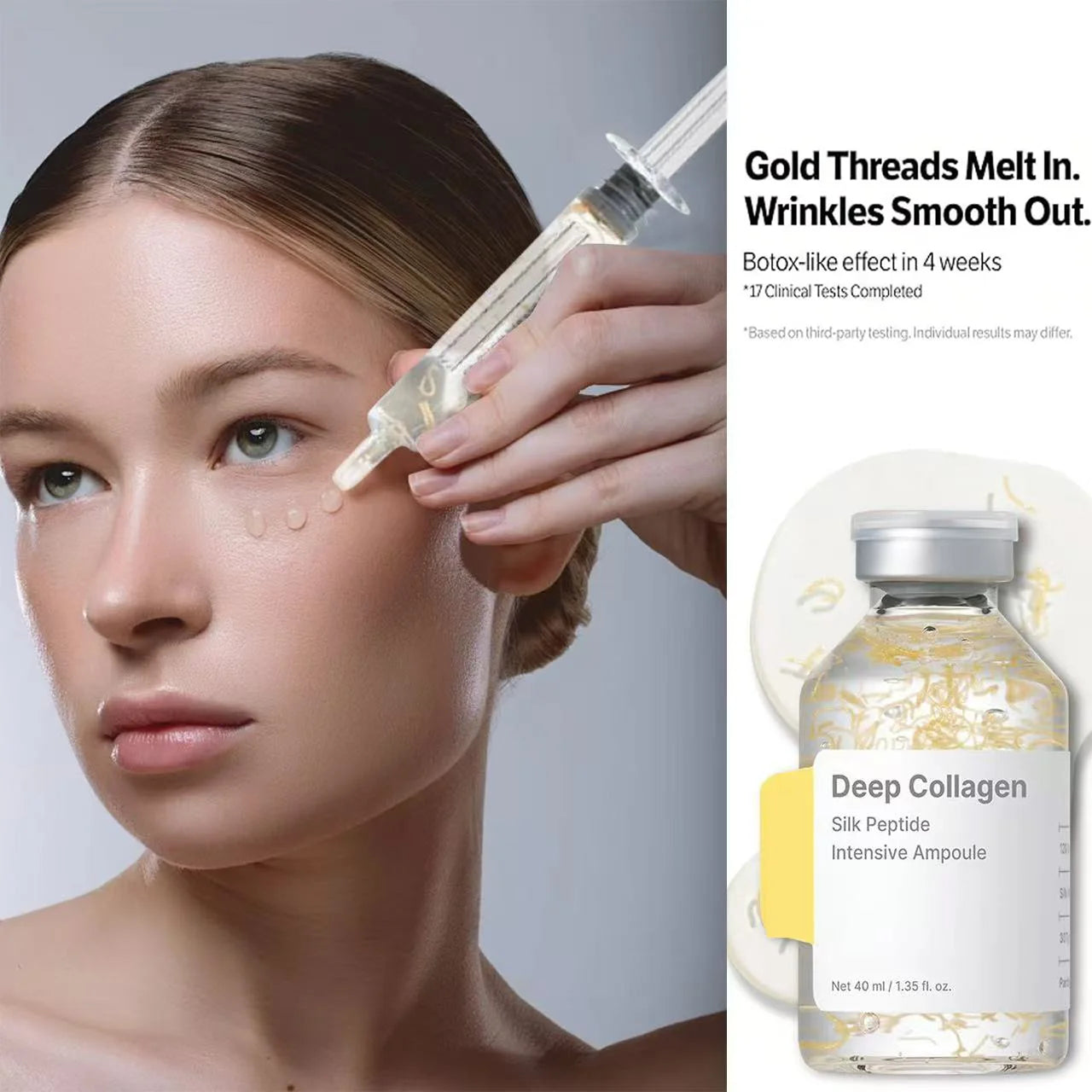 Silk Peptide Intensive Lifting Ampoule |Anti-Aging Serum for Face with Collagen & 30 Peptide Complex Skin Tightening & Firming