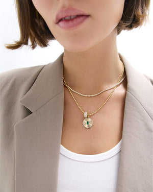 Stunning Fluted Emerald Pendant - Elevate Your Elegance.