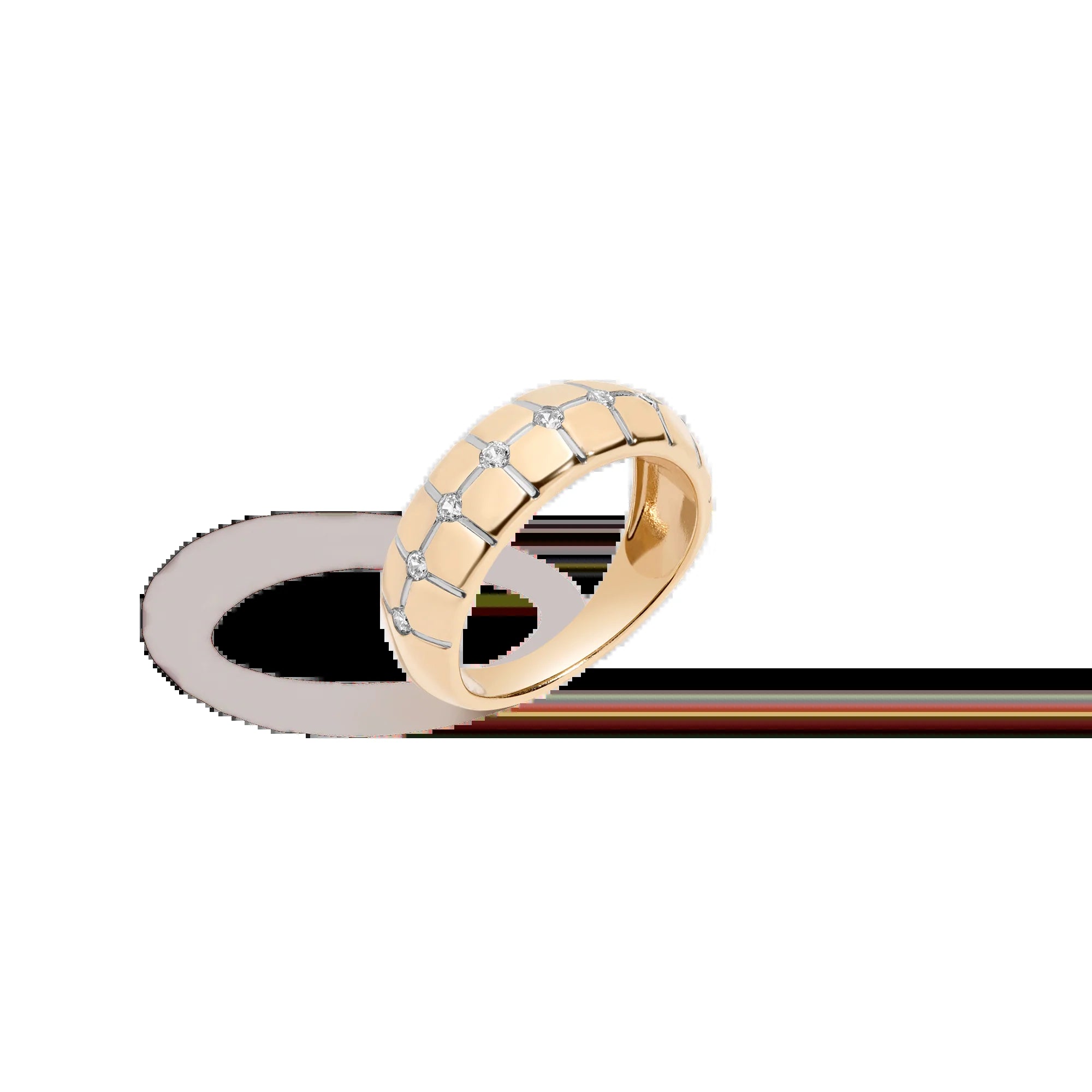 Lab Grown White Sapphire Matrix Ring NikNenz™ Premium Gold & Diamonds