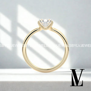 2CT Oval Moissanite Solitaire Engagement Ring|14K/18K Solid Gold Classic Oval Cut Ring|Minimalist Promise Ringdainty| Bridal Jewelry for Her