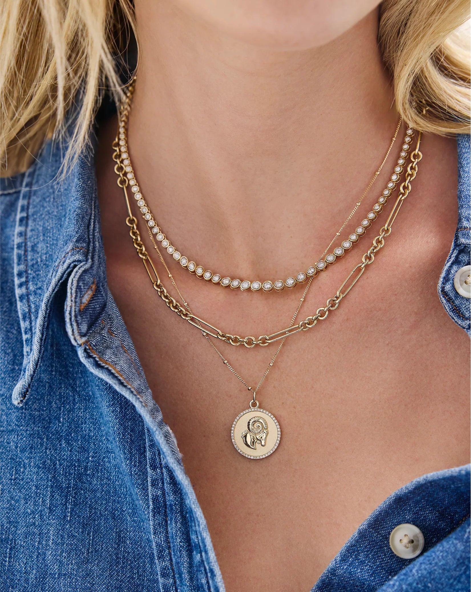 Stunning Graduated Bezel Diamond Tennis Necklace - Elevate Your Elegance.