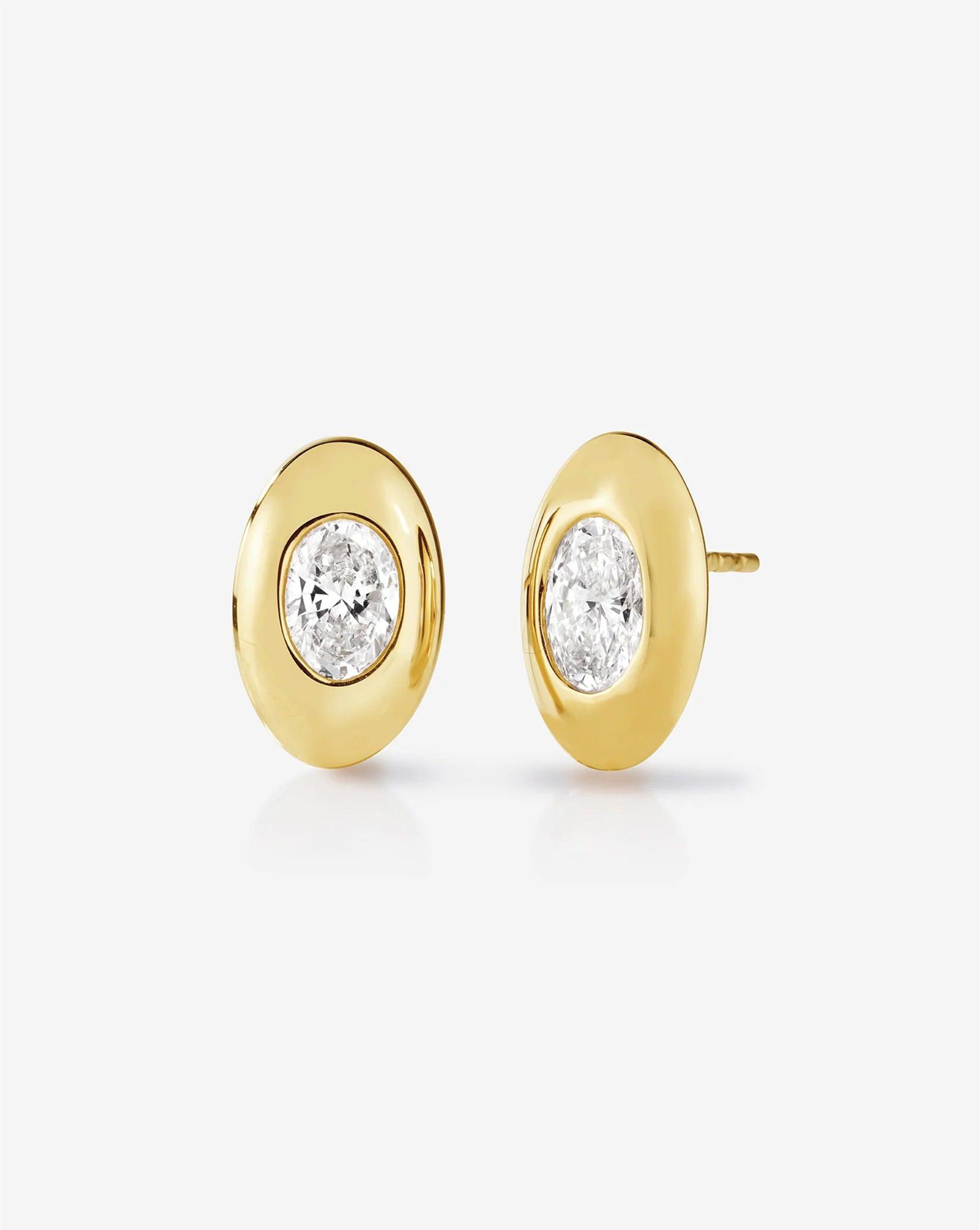 Stunning Framed Oval Lab Diamond Studs – Elegance Redefined.