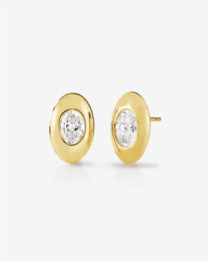 Stunning Framed Oval Lab Diamond Studs – Elegance Redefined.