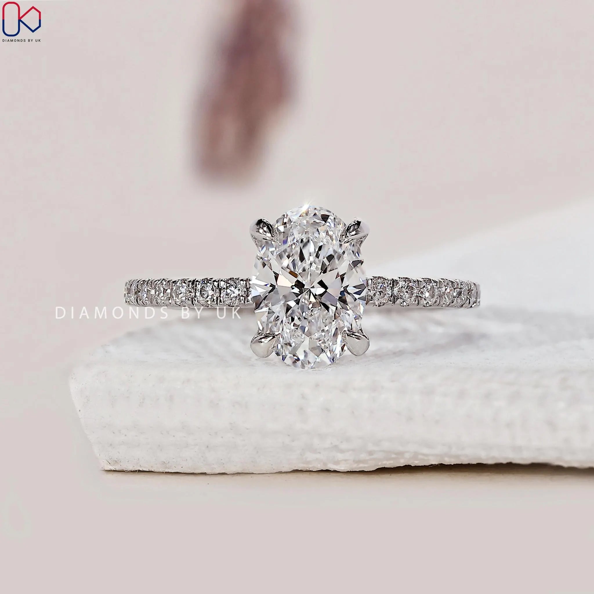 Real Oval Lab Grown Diamond Engagement Ring Oval Lab Diamond Anniversary Ring Oval Brilliant Lab Diamond Ring Oval Proposal Ring for Her