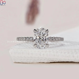 Real Oval Lab Grown Diamond Engagement Ring Oval Lab Diamond Anniversary Ring Oval Brilliant Lab Diamond Ring Oval Proposal Ring for Her