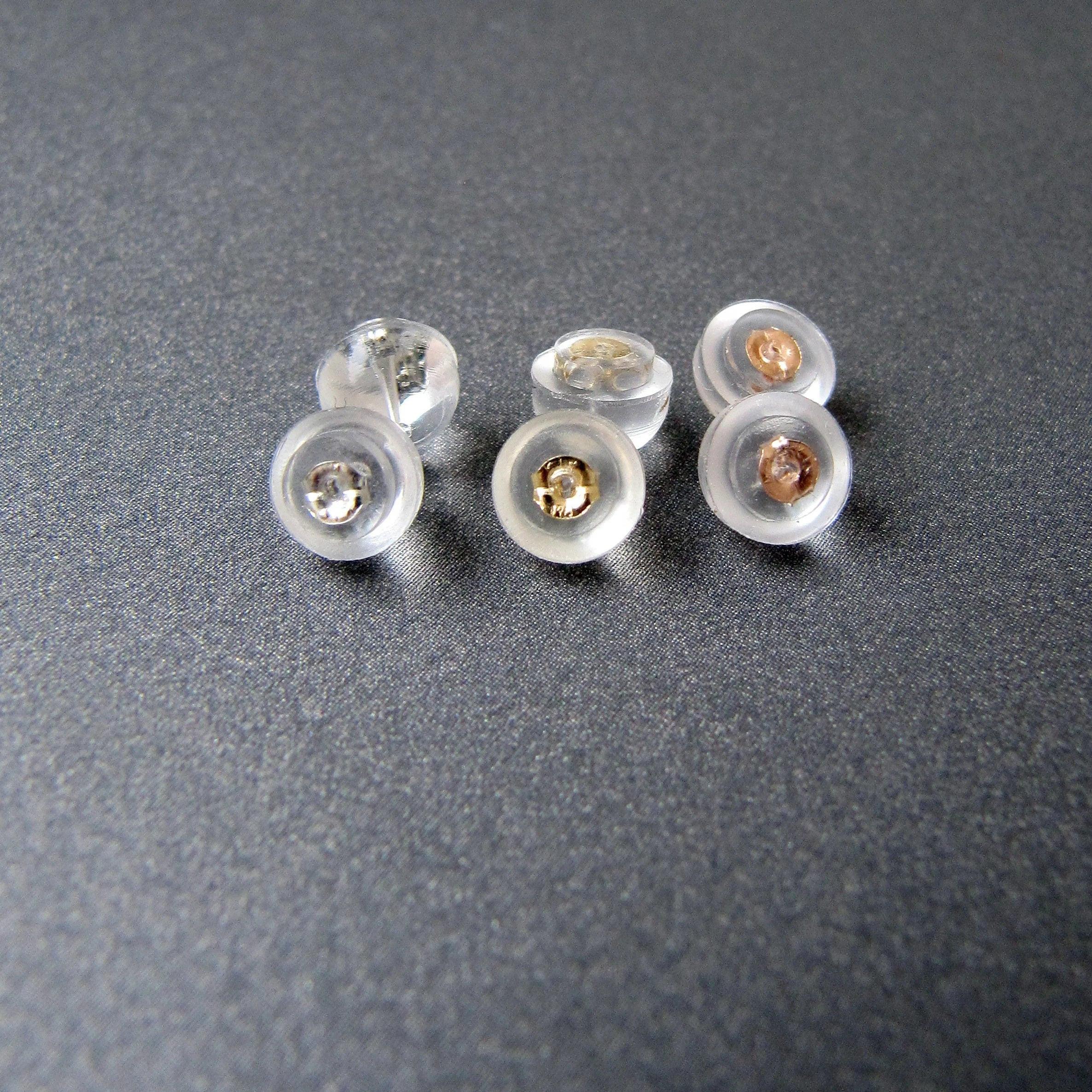 Premium 14K Gold Silicone Earring Backs – Secure & Stylish 6mm Replacement Ear Nuts for Everyday Comfort.