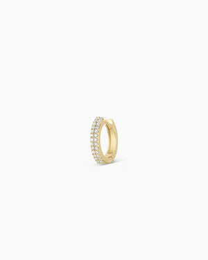 14K Diamond Double down Single Huggie