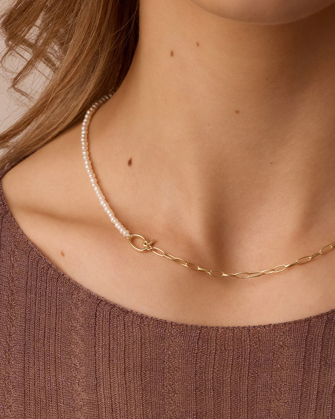 Lou Pearl Alphabet Necklace NikNenz™ Premium Gold & Diamonds