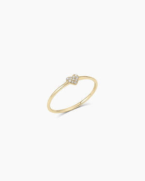 14K Diamond Pavé Heart Ring