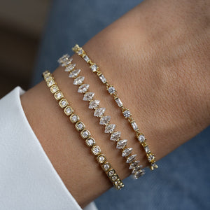 Handmade Tennis Bracelet, Gold Tennis Bracelet, Cubic Zirconia Tennis Bracelet, Dainty Bracelet, Diamond Bracelet, Gift for Her, Bracelet