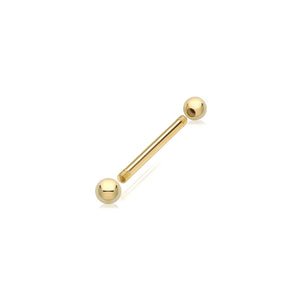 SINGLE 9Ct Yellow Gold Barbell Stud Screw Back Earring 1.2Mm Bar Thickness - Solid 9K Gold
