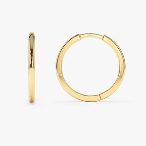 14K Gold Dainty 20mm Hoop Earrings - Elegant Ferkos Fine Jewelry Gift for Her.
