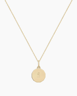 Diamond Zodiac Coin Charm Necklace