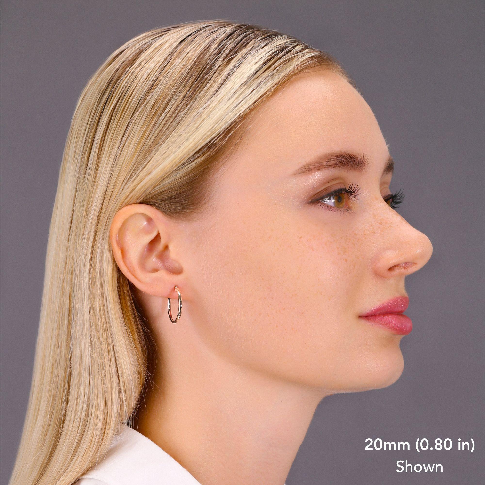 Elegant 10K Rose Gold Handmade Classic Round Hoop Earrings for Everyday Wear.