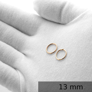 Hinged Sleeper Earrings: Sterling Silver or Gold Hoops (10Mm 13Mm 16Mm)