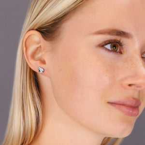 Stunning CZ Angel Fish Sterling Silver Stud Earrings.