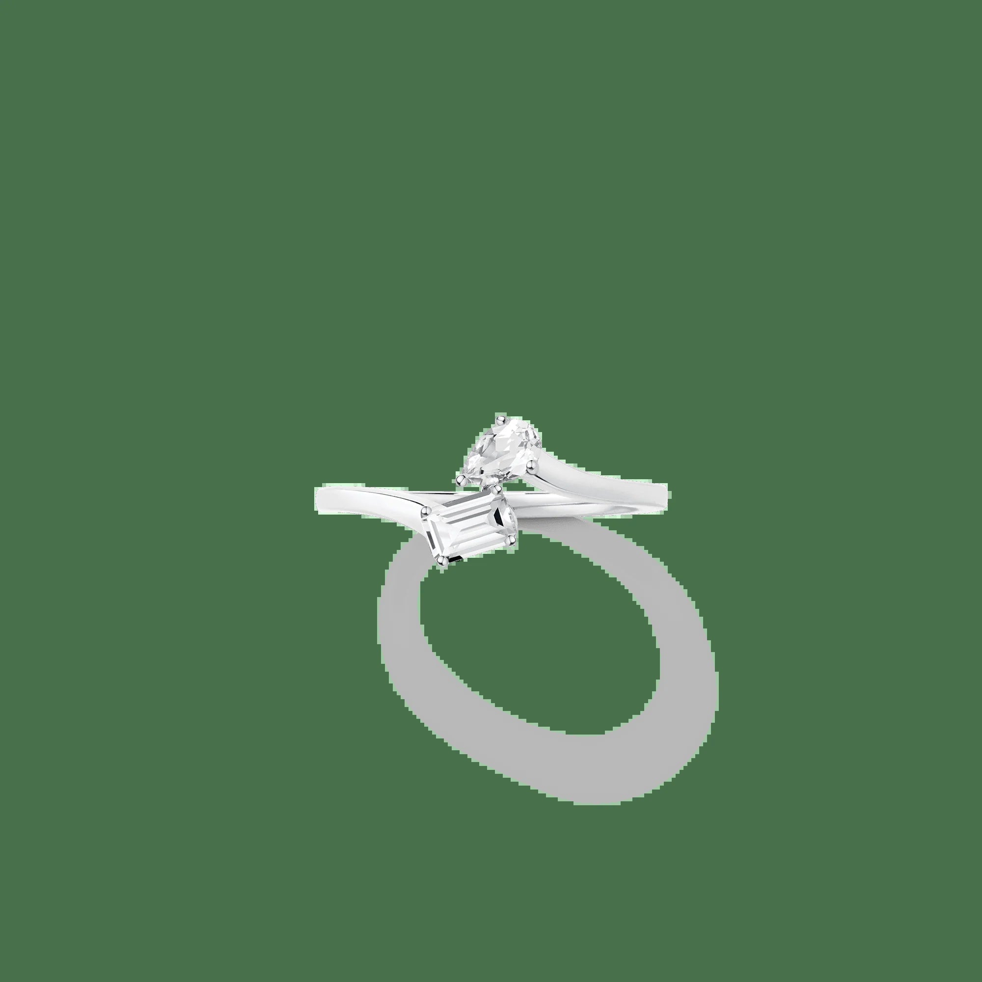 Toi Et Moi Gemstone Mini Heirloom Ring NikNenz™ Premium Gold & Diamonds