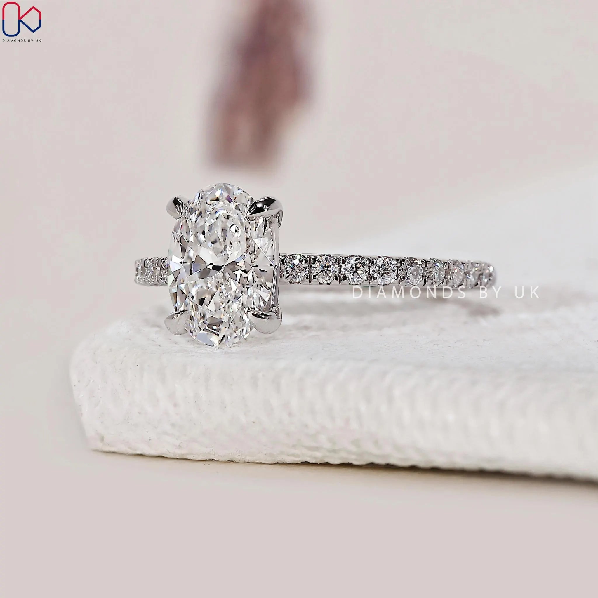 Real Oval Lab Grown Diamond Engagement Ring Oval Lab Diamond Anniversary Ring Oval Brilliant Lab Diamond Ring Oval Proposal Ring for Her