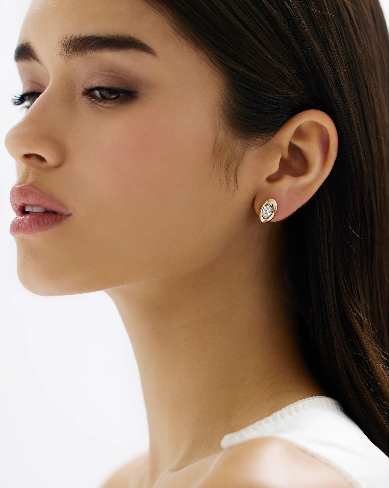 Stunning Framed Oval Lab Diamond Studs – Elegance Redefined.