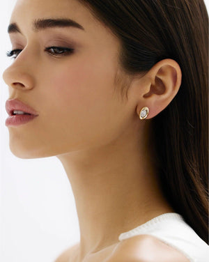 Stunning Framed Oval Lab Diamond Studs – Elegance Redefined.