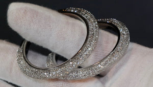 Diamond Hoop Earrings | Hoop Earrings | Womens Big Diamond Earrings | Silver Hoop Earrings with Diamonds | Womens Hoop Earrings | Earrings